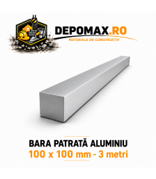 Bara patrata aluminiu 100 x 100 mm, 3 metri, EN AW-6082